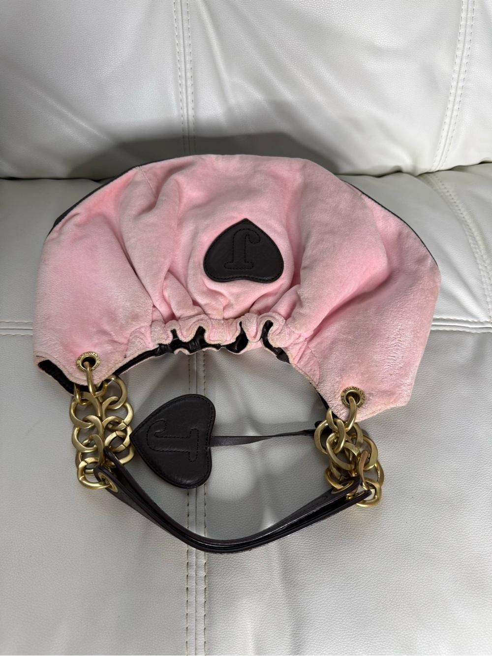 Juicy Couture Pink 'Juicy Royal' Embroidered Shoulder Bag with Gold Hardware - Picture 11 of 16